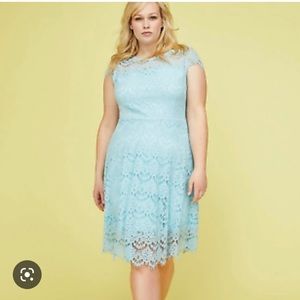 Lane Bryant Blue Eyelash Lace Dress